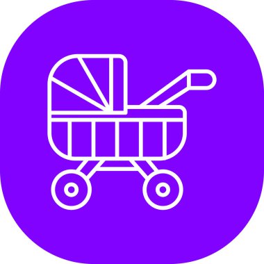 Bebek arabası simgesi, basit tasarım illüstrasyonu