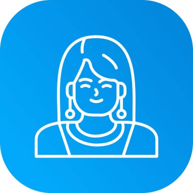 Kadın yüz simgesinin vektör illüstrasyonu