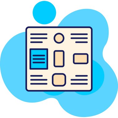 İş yönetimi ikonu. Web için iş planlama vektör simgelerinin özet çizimi