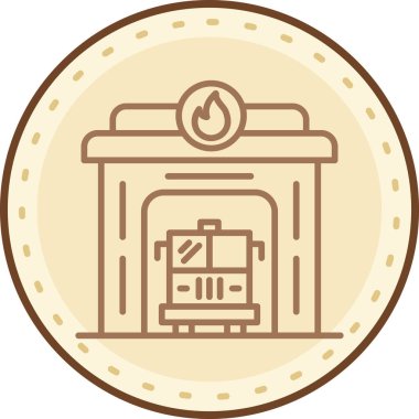 Şömine ikonu. Web için şömine vektör simgelerinin basit illüstrasyonu