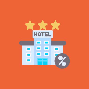 Otel vektörü düz renk simgesi