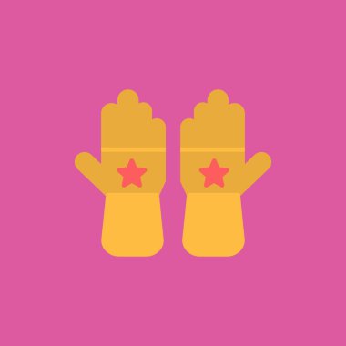 Uzun gölgeli Noel eldivenli düz simge