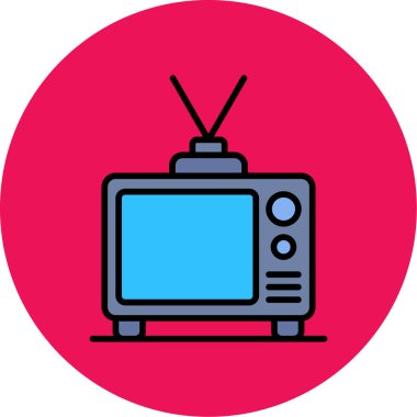 TV simgesi vektör illüstrasyonu