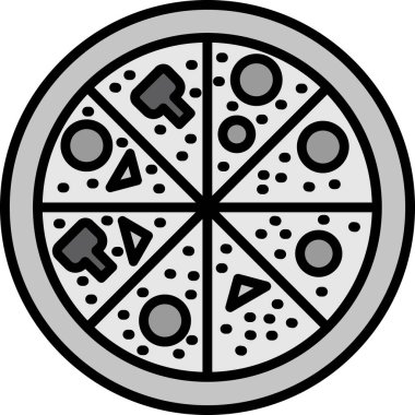 Basit karalama pizza ikonu