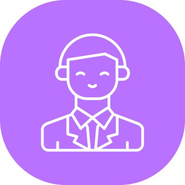 Avatar man simgesi, vektör illüstrasyonu