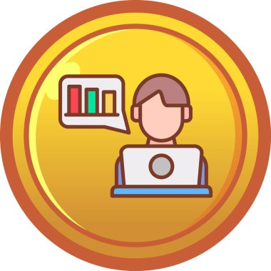 Para simgesi ve vektör illüstrasyonlu dizüstü bilgisayar