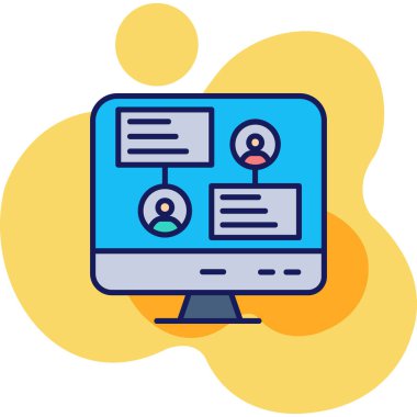 Bilgisayar monitörü. Web simgesi basit illüstrasyon