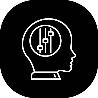 Beyin ve insan kafası ikon çizimi olarak gösterilir