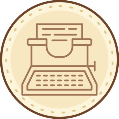 Daktilo simgesinin vektör illüstrasyonu