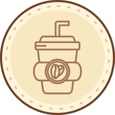 Kahve. Web simgesi basit illüstrasyon