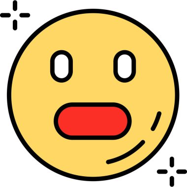 Dosyalanmış ana hatlı emoji ifade simgesi