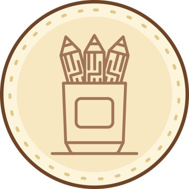 Bir fincan kahvenin vektör simgesi, bir kalem ve bir kahve fincanı.