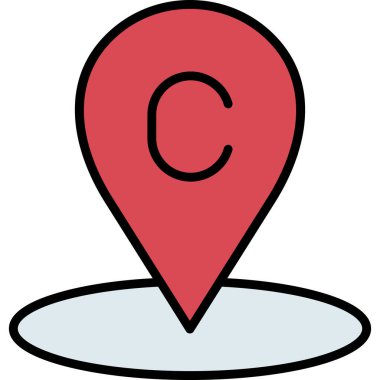 konum haritası simgesi düz biçimli