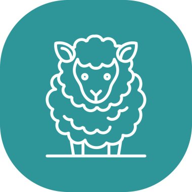 Soyut arkaplanda izole edilmiş koyun simgesi