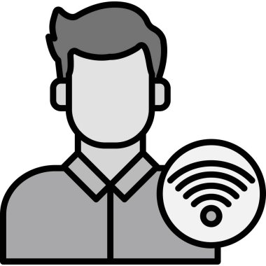 Kablosuz. Web simgesi basit illüstrasyon