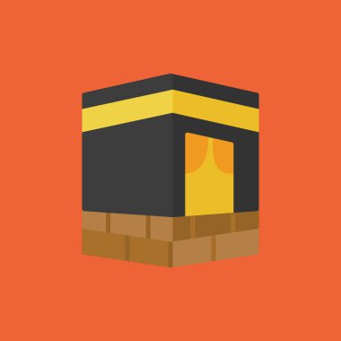 Ateş ikonlu bir şömine. vektör illüstrasyonu