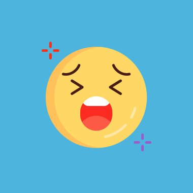 emojiler, emoji düz biçim simgesi, vektör illüstrasyon tasarımı