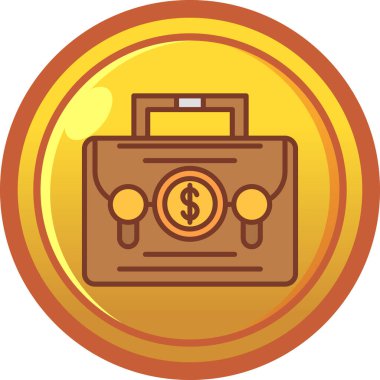 Sikke ikonlu para. Web için dolar para vektör simgeleriyle bir paranın düz çizimi