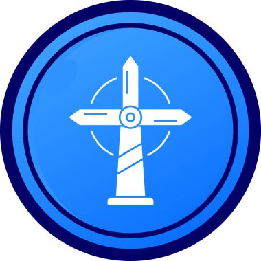 Pusula simgesi mavi beyaz arkaplanda izole edildi. vektör