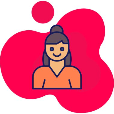 avatar kız simgesi düz stil