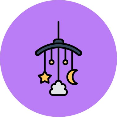 Ay ikonu vektör illüstrasyonu