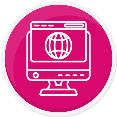 Web simgesi. Kürenin vektör illüstrasyonu