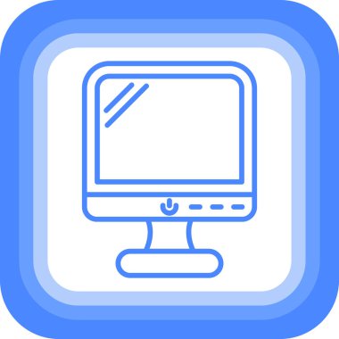 Bilgisayar monitörü. Web simgesi basit illüstrasyon