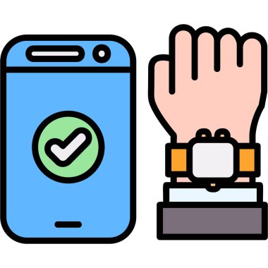 mobil saat simgesi, vektör illüstrasyonu