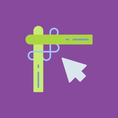 Gölge simgeler makas ile düz modern tasarım