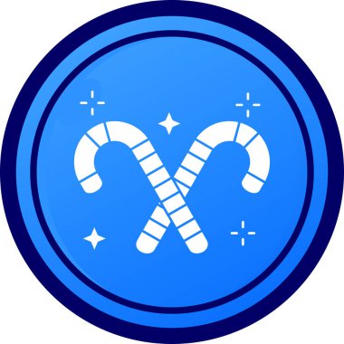 Beyaz arka planda izole edilmiş iki boynuz ikonu olan çizgi şeker kamışı. Mutlu noeller ve mutlu yıllar. Renkli taslak konsepti. vektör