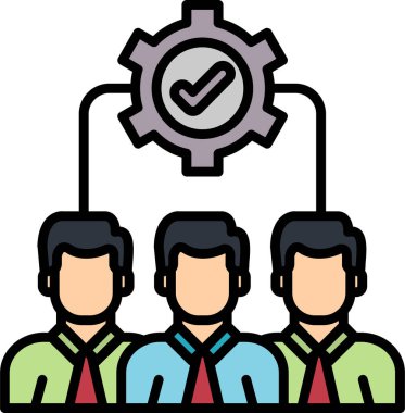 Takım çalışması. Web simgesi basit illüstrasyon