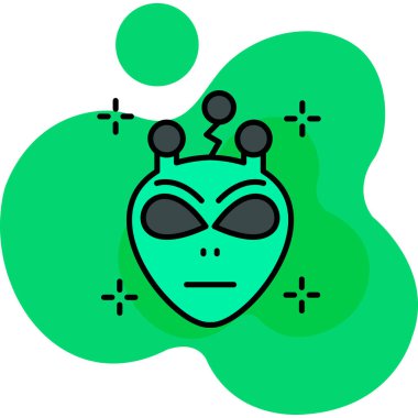 Uzaylı. Web simgesi vektör illüstrasyonu