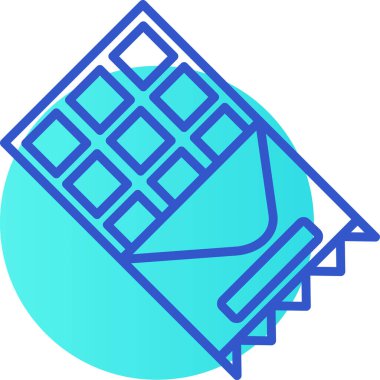 Mavi ve beyaz bir ikonun vektör illüstrasyonu