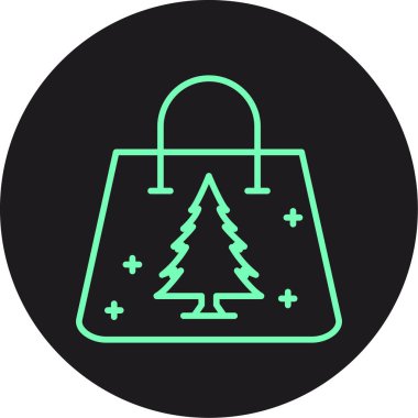 çanta noel hediyesi simgesi doldurulmuş özet biçimi