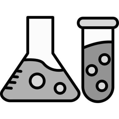 Laboratuvar şişesi ve tüpler vektör illüstrasyon tasarımı