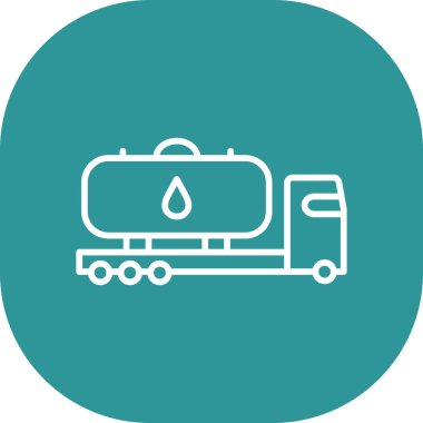 Araba yakıtı ikonu. biçim düz yuvarlak sembol, cyan rengi, yuvarlak açılar, beyaz arkaplan