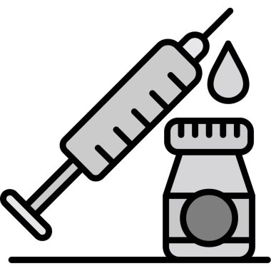 enjeksiyon web simgesi, basit vektör illüstrasyonu