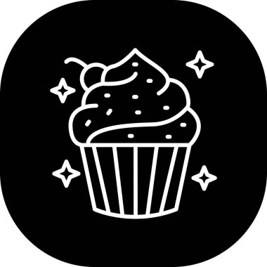 Cupcake vektör simgesi illüstrasyon