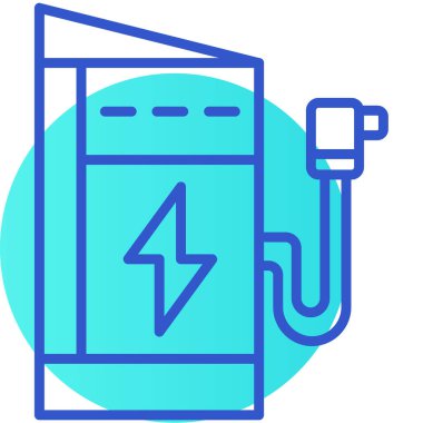 elektrik dolgu enerji simgesi, ana hatlı vektör illüstrasyonu