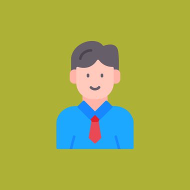 işadamı vektörü düz renk simgesi