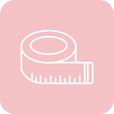 Şerit ölçü çizgisi simgesinin vektör illüstrasyonu