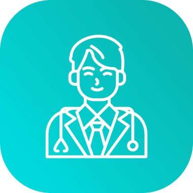 Doktor simgesi, vektör illüstrasyon, düz tasarım