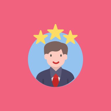 Yıldızlı bir iş adamının vektör çizimi