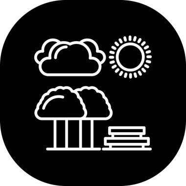 Bulutlu bir güneşin vektör simgesi