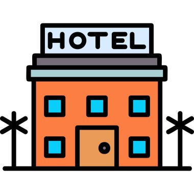 Otel simgesi vektör illüstrasyonu