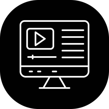 Bir video oynatıcı simgesinin vektör illüstrasyonu