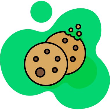 Kurabiye. Web simgesi basit illüstrasyon