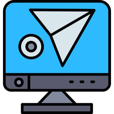 Bilgisayar. Web simgesi basit illüstrasyon