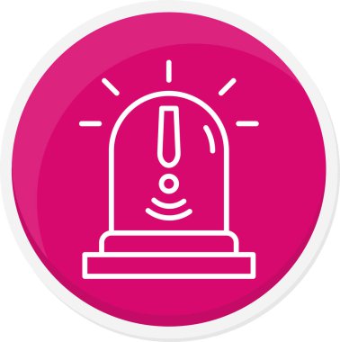 Beyaz çizgi sihirli lamba ikonu uzun gölge arkaplan izole. Çember düğmesi. vektör