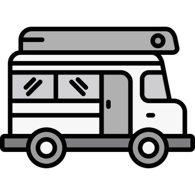 Otobüs. Web simgesi basit illüstrasyon